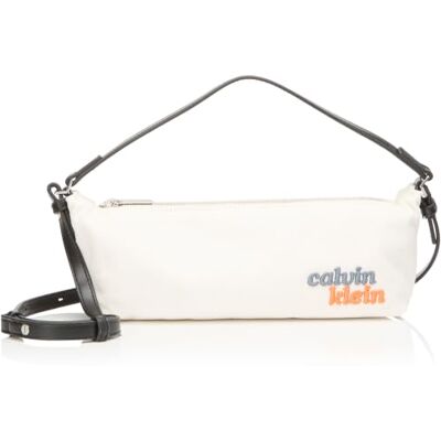 Calvin Bolso crossbody Mujer Graphic Canvas pequeño, Blanco (White Canvas), Talla Única Calvin Bolso crossbody Mujer Graphic Canvas pequeño, Blanco (White Canvas), Talla Única