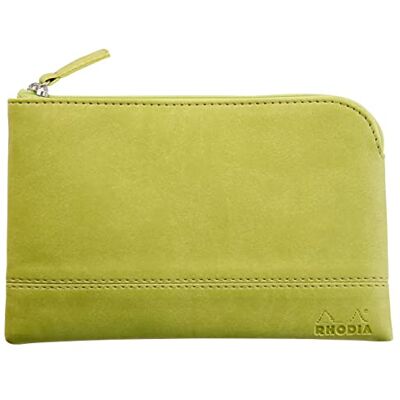 Rhodia rama pochette zippé en simili cuir italien taille S (11x17 cm) ANIS Rhodia rama pochette zippé en simili cuir italien taille S (11x17 cm) ANIS