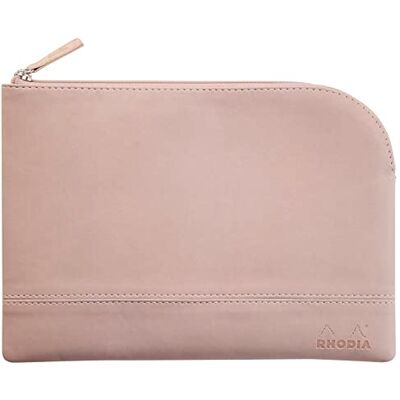 Rhodia rama pochette zippé en simili cuir italien taille M (16x22 cm) TOUCHE de ROSE Rhodia rama pochette zippé en simili cuir italien taille M (16x22 cm) TOUCHE de ROSE