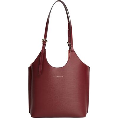 Tommy Hilfiger Th Modern Tote AW0AW18618 Bolso para mujer, color marrón (terciopelo granate), talla única Tommy Hilfiger Th Modern Tote AW0AW18618 Bolso para mujer, color marrón (terciopelo granate), talla única