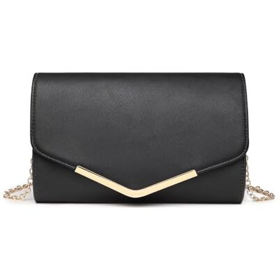Miss Lulu Bolso Bandolera Elegante con Cadena Dorada para Mujer Bolso de Noche Perfecto para Navidad, Bodas y Eventos Especiales Miss Lulu Bolso Bandolera Elegante con Cadena Dorada para Mujer Bolso de Noche Perfecto para Navidad, Bodas y Eventos Especiales