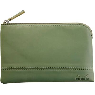Rhodia rama pochette zippé en simili cuir italien taille S (11x17 cm) SAUGE Rhodia rama pochette zippé en simili cuir italien taille S (11x17 cm) SAUGE
