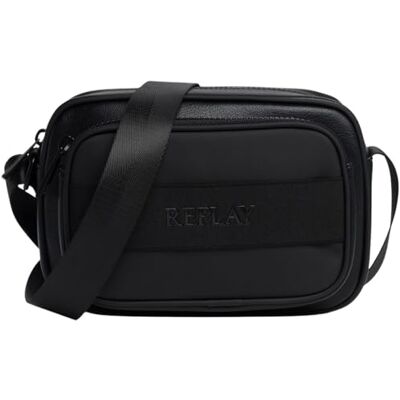Replay Bolso bandolera para hombre, FM3744, 0098, color negro Replay Bolso bandolera para hombre, FM3744, 0098, color negro