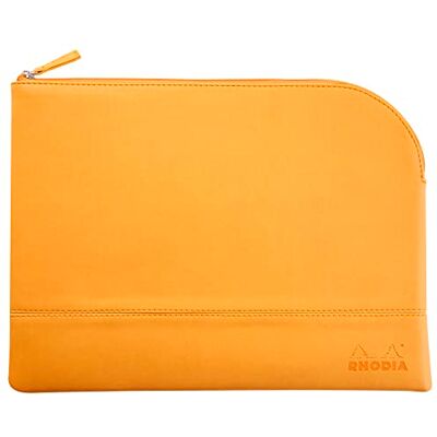 Rhodia rama pochette zippé en simili cuir italien taille S (11x17 cm) BLANC Rhodia rama pochette zippé en simili cuir italien taille S (11x17 cm) BLANC