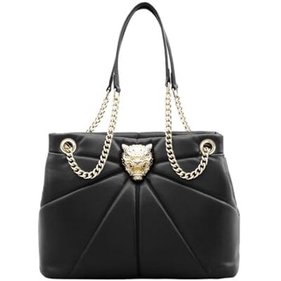 PLEIN SPORT Medium Tote LYN, Bolso Unisex Adulto, Black, C PLEIN SPORT Medium Tote LYN, Bolso Unisex Adulto, Black, C