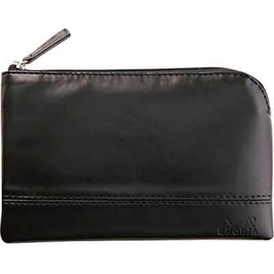 Rhodia rama pochette zippé en simili cuir italien taille S (11x17 cm) NOIR Rhodia rama pochette zippé en simili cuir italien taille S (11x17 cm) NOIR