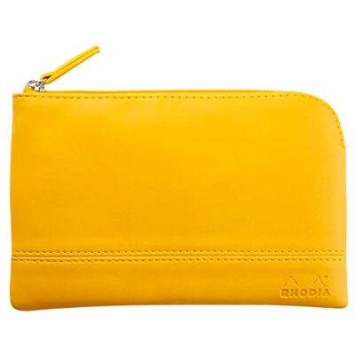 Rhodia rama pochette zippé en simili cuir italien taille S (11x17 cm) JONQUILLE Rhodia rama pochette zippé en simili cuir italien taille S (11x17 cm) JONQUILLE