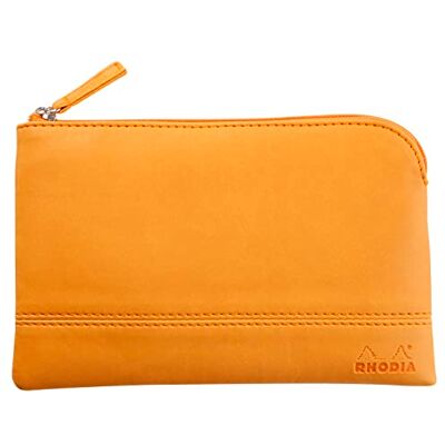 Rhodia rama pochette zippé en simili cuir italien taille S (11x17 cm) ORANGE Rhodia rama pochette zippé en simili cuir italien taille S (11x17 cm) ORANGE