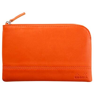 Rhodia rama pochette zippé en simili cuir italien taille S (11x17 cm) TANGERINE Rhodia rama pochette zippé en simili cuir italien taille S (11x17 cm) TANGERINE