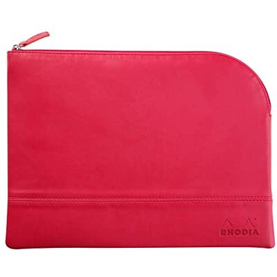 Rhodia rama pochette zippé en simili cuir italien taille S (11x17 cm) TOUCHE de ROSE Rhodia rama pochette zippé en simili cuir italien taille S (11x17 cm) TOUCHE de ROSE