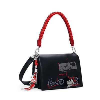 Desigual bolso bandolera bolso de hombro Mickey Rock Dortmund Flap Bag Black negro Desigual bolso bandolera bolso de hombro Mickey Rock Dortmund Flap Bag Black negro