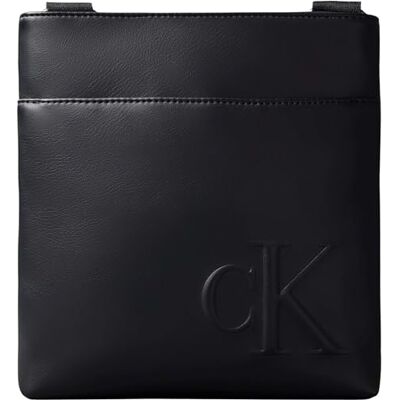 Calvin Bolso Crossbody Hombre Bold Flatpack con cierre de cremallera, Negro (Black), Talla Única Calvin Bolso Crossbody Hombre Bold Flatpack con cierre de cremallera, Negro (Black), Talla Única