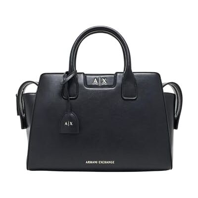 Giorgio Armani Mujer Amelie Detalles Dorados Logo Charm Tote Bag M Black Giorgio Armani Mujer Amelie Detalles Dorados Logo Charm Tote Bag M Black
