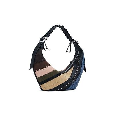 Desigual bolso bandolera bolso de hombro Quebec Whipstich Patch Crossbody Bag Brown multicolor Desigual bolso bandolera bolso de hombro Quebec Whipstich Patch Crossbody Bag Brown multicolor