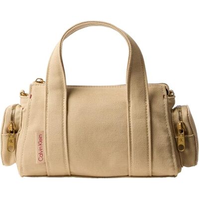 Calvin Crossbody bag Mujer Webbing Strap Canvas Pocket Bag pequeño, Beige (Khaki Canvas), Talla Única Calvin Crossbody bag Mujer Webbing Strap Canvas Pocket Bag pequeño, Beige (Khaki Canvas), Talla Única