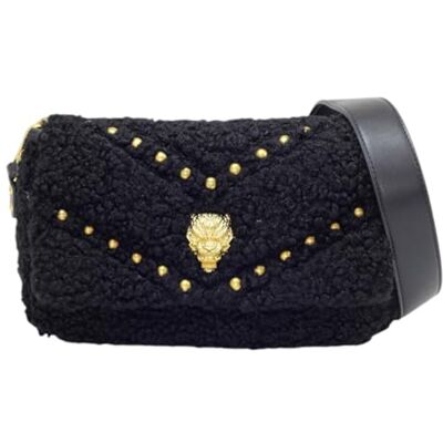 PLEIN SPORT Flap Cady Fur, Bolso para Mujer, Negro, C PLEIN SPORT Flap Cady Fur, Bolso para Mujer, Negro, C