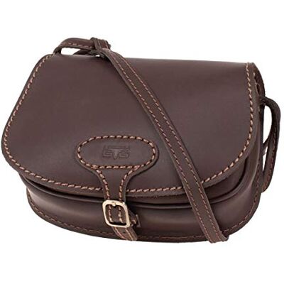 MIKA Bolso unisex para mujer Bonny de piel auténtica, bolso de mano para mujer con compartimento principal y bolsillo delantero, bolso de piel para mujer, equipaje de mano (1 unidad), marrón oscuro, MIKA Bolso unisex para mujer Bonny de piel auténtica, bolso de mano para mujer con compartimento principal y bolsillo delantero, bolso de piel para mujer, equipaje de mano (1 unidad), marrón oscuro,