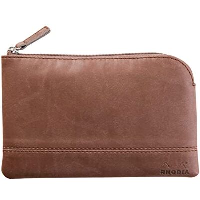 Rhodia rama pochette zippé en simili cuir italien taille S (11x17 cm) CHOCOLAT Rhodia rama pochette zippé en simili cuir italien taille S (11x17 cm) CHOCOLAT
