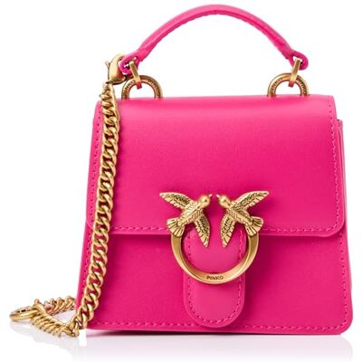 Pinko Love One Top Handle Micro Light Becerro Seda, Bolsa para Mujer, N17q Antique Gold Pinko Love One Top Handle Micro Light Becerro Seda, Bolsa para Mujer, N17q Antique Gold