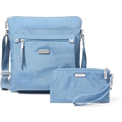 Baggallini Bolso de viaje para mujer Go Bagg con pulsera RFID – Bolsa de viaje ligera e impermeable, Cornflower Baggallini Bolso de viaje para mujer Go Bagg con pulsera RFID – Bolsa de viaje ligera e impermeable, Cornflower
