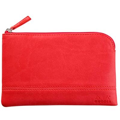 Rhodia rama pochette zippé en simili cuir italien taille S (11x17 cm) CORAIL Rhodia rama pochette zippé en simili cuir italien taille S (11x17 cm) CORAIL