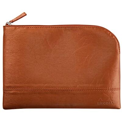 Rhodia rama pochette zippé en simili cuir italien taille M (16x22 cm) CUIVRE Rhodia rama pochette zippé en simili cuir italien taille M (16x22 cm) CUIVRE