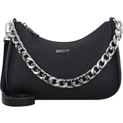 DKNY Bolso bandolera Jenna Demi para mujer, color negro y plateado, negro/plateado DKNY Bolso bandolera Jenna Demi para mujer, color negro y plateado, negro/plateado