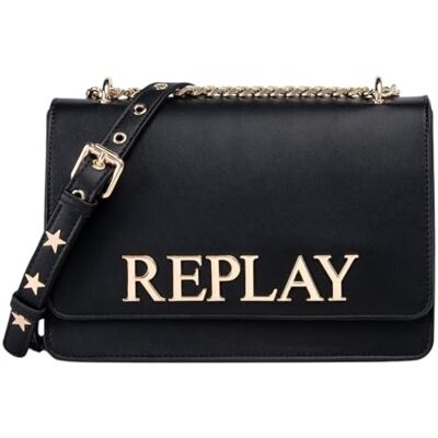 Replay Bolso bandolera para mujer FW3000, 0099 Sun Black, 0099 Sun Black Replay Bolso bandolera para mujer FW3000, 0099 Sun Black, 0099 Sun Black