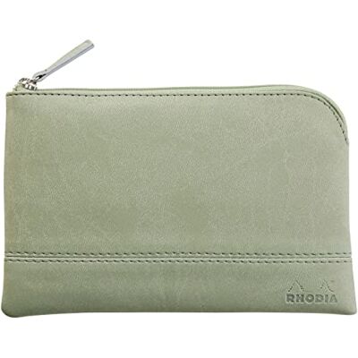 Rhodia rama pochette zippé en simili cuir italien taille S (11x17 cm) CÉLADON Rhodia rama pochette zippé en simili cuir italien taille S (11x17 cm) CÉLADON