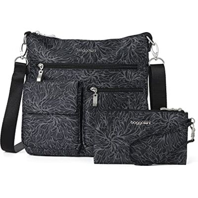 Baggallini para mujer Modern Everywhere Slim Crossbody, Midnight Blossom, One Size US Baggallini para mujer Modern Everywhere Slim Crossbody, Midnight Blossom, One Size US