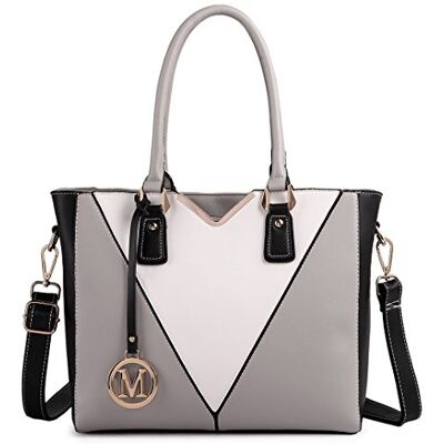 Miss Lulu Bolso Tote Mujer con Bandolera en Piel PU Forma en V,Multicolor para Adolescente,Ideal para Trabajo Universidad o Fiesta Miss Lulu Bolso Tote Mujer con Bandolera en Piel PU Forma en V,Multicolor para Adolescente,Ideal para Trabajo Universidad o Fiesta