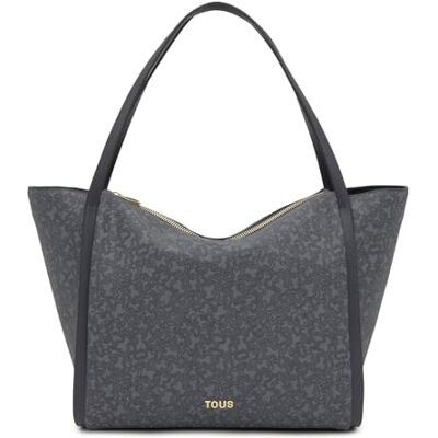 TOUS Capazo Grande Gris Oscuro, Para Mujer, Medidas 33 x 48 x 18,5 cm, Kaos Mini Lines TOUS Capazo Grande Gris Oscuro, Para Mujer, Medidas 33 x 48 x 18,5 cm, Kaos Mini Lines