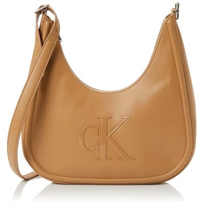 Calvin Bolso con correa para hombro Mujer Bold Crescent con cierre de cremallera, Marrón (Tannin), Talla Única Calvin Bolso con correa para hombro Mujer Bold Crescent con cierre de cremallera, Marrón (Tannin), Talla Única