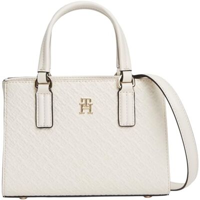 Tommy Hilfiger Th Daily Mini Tote Mono AW0AW18416 Bolso tote para mujer, color beige (crema suave), talla única Tommy Hilfiger Th Daily Mini Tote Mono AW0AW18416 Bolso tote para mujer, color beige (crema suave), talla única
