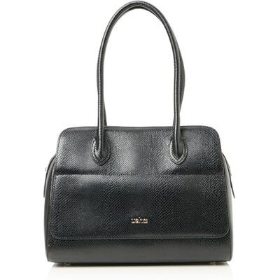 aleva , Bolso con asa de piel para Mujer, Negro aleva , Bolso con asa de piel para Mujer, Negro