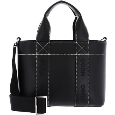HUGO Becky Up Tote Mini Tote Bag, Negro, 9.5 cm x 23 cm x 18 cm HUGO Becky Up Tote Mini Tote Bag, Negro, 9.5 cm x 23 cm x 18 cm