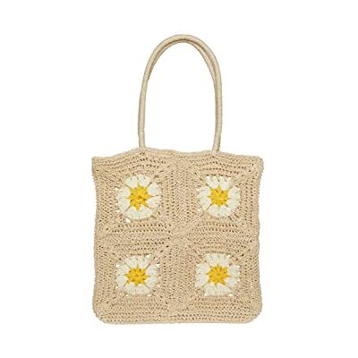 PIECES Pckilona Straw Shopper Sww, Bolsa para Mujer, Natural, Einheitsgröße PIECES Pckilona Straw Shopper Sww, Bolsa para Mujer, Natural, Einheitsgröße