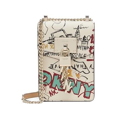 DKNY Elissa Phone Crossbody, Bolso Bandolera para Mujer, Graffiti Blanco, Talla única DKNY Elissa Phone Crossbody, Bolso Bandolera para Mujer, Graffiti Blanco, Talla única
