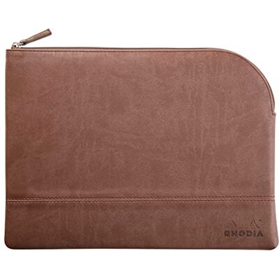Rhodia rama pochette zippé en simili cuir italien taille S (11x17 cm) BRONZE Rhodia rama pochette zippé en simili cuir italien taille S (11x17 cm) BRONZE