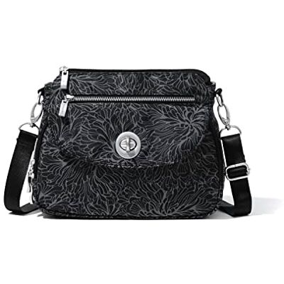 Baggallini Bolso bandolera Calais, unisex, talla única, Midnight Blossom, Talla única Baggallini Bolso bandolera Calais, unisex, talla única, Midnight Blossom, Talla única