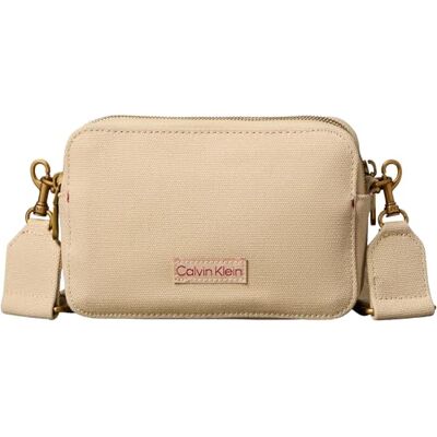 Calvin Crossbody bag Mujer Webbing Strap Canvas Camera Bag pequeño, Beige (Khaki Canvas), Talla Única Calvin Crossbody bag Mujer Webbing Strap Canvas Camera Bag pequeño, Beige (Khaki Canvas), Talla Única