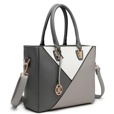 Miss Lulu Bolso Tote Mujer con Bandolera en Piel PU Forma en V,Multicolor para Adolescente,Ideal para Trabajo Universidad o Fiesta Miss Lulu Bolso Tote Mujer con Bandolera en Piel PU Forma en V,Multicolor para Adolescente,Ideal para Trabajo Universidad o Fiesta