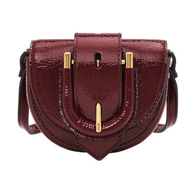 Fossil Micro Flap Crossbody Harwell para Mujer, Aspecto Arrugado, Charol, , -Bolso Cruzado (Piel sintética), Rojo, Einheitsgröße Fossil Micro Flap Crossbody Harwell para Mujer, Aspecto Arrugado, Charol, , -Bolso Cruzado (Piel sintética), Rojo, Einheitsgröße