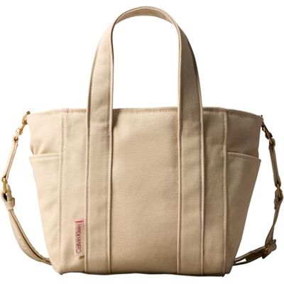 Calvin Tote bag Mujer Webbing Strap Canvas pequeño, Beige (Khaki Canvas), Talla Única Calvin Tote bag Mujer Webbing Strap Canvas pequeño, Beige (Khaki Canvas), Talla Única