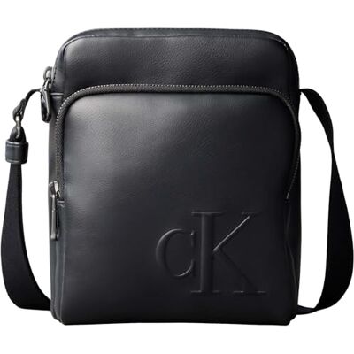 Calvin Bolso Crossbody Hombre Bold Reporter con cierre de cremallera, Negro (Black), Talla Única Calvin Bolso Crossbody Hombre Bold Reporter con cierre de cremallera, Negro (Black), Talla Única