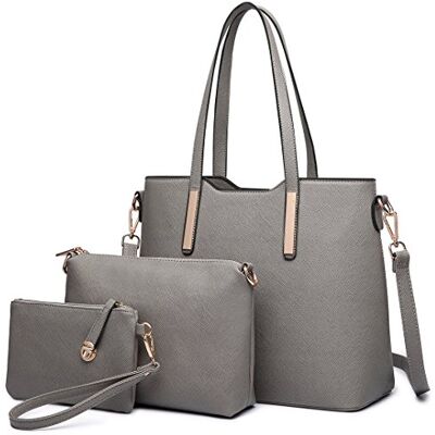 Miss Lulu Bolsos de Mujer 3 Piezas Bolso de Hombro Bandolera Cartera Hermosa fácil Cambiar en Uso Diario Miss Lulu Bolsos de Mujer 3 Piezas Bolso de Hombro Bandolera Cartera Hermosa fácil Cambiar en Uso Diario