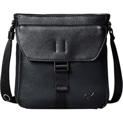 Calvin Crossbody bag Hombre Webbing Strap con logotipo impreso, Negro (Black/White Webbing), Talla Única Calvin Crossbody bag Hombre Webbing Strap con logotipo impreso, Negro (Black/White Webbing), Talla Única