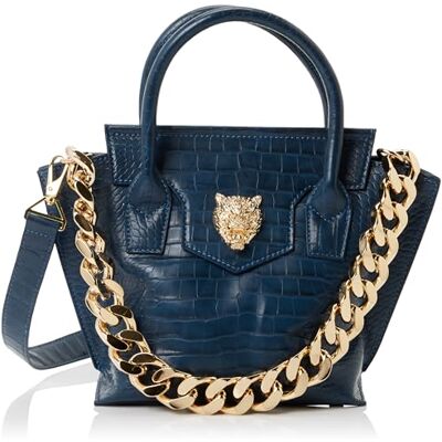 PLEIN SPORT Small Tote Devon Cocco, Handbag Unisex Adulto, Blue PLEIN SPORT Small Tote Devon Cocco, Handbag Unisex Adulto, Blue