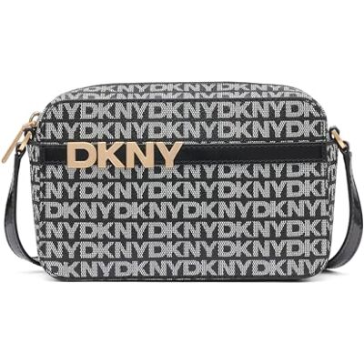 DKNY Bolso para cámara Avril para mujer, logotipo negro y negro DKNY Bolso para cámara Avril para mujer, logotipo negro y negro
