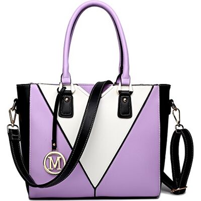Miss Lulu Bolso Tote Mujer con Bandolera en Piel PU Forma en V,Multicolor para Adolescente,Ideal para Trabajo Universidad o Fiesta Miss Lulu Bolso Tote Mujer con Bandolera en Piel PU Forma en V,Multicolor para Adolescente,Ideal para Trabajo Universidad o Fiesta